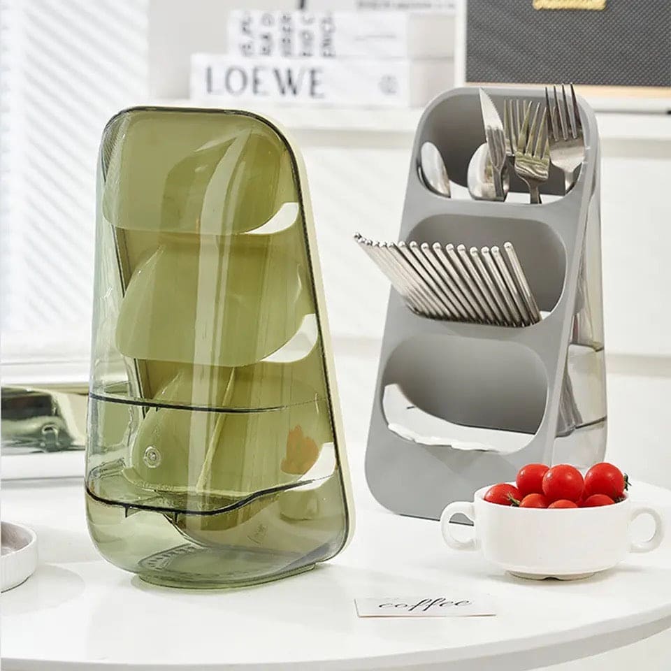 3 Layer Cutlery Organizer, Kitchen Utensils Separation Box, Multifunctional Transparent Chopstick Cage, Oblique Insertion Storage Rack, Tableware Drain Rack, Multipurpose Drawer Container Home Use 3 Layer Cutlery Organizer, Kitchen Utensils Separation Box, Multifunctional Transparent Chopstick Cage, Oblique Insertion Storage Rack, Tableware Drain Rack, Multipurpose Drawer Container Home Use